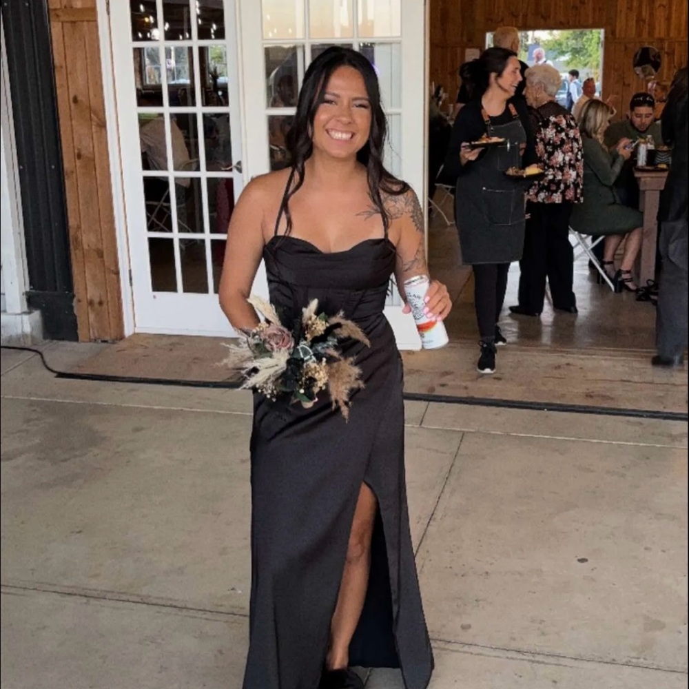 Elegant Black Bridesmaid Dress